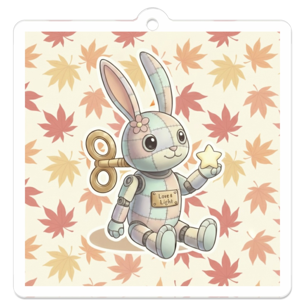 パッチ🌸】ゼンマイ⚙️仕掛けのウサギのアクリルキーホルダー