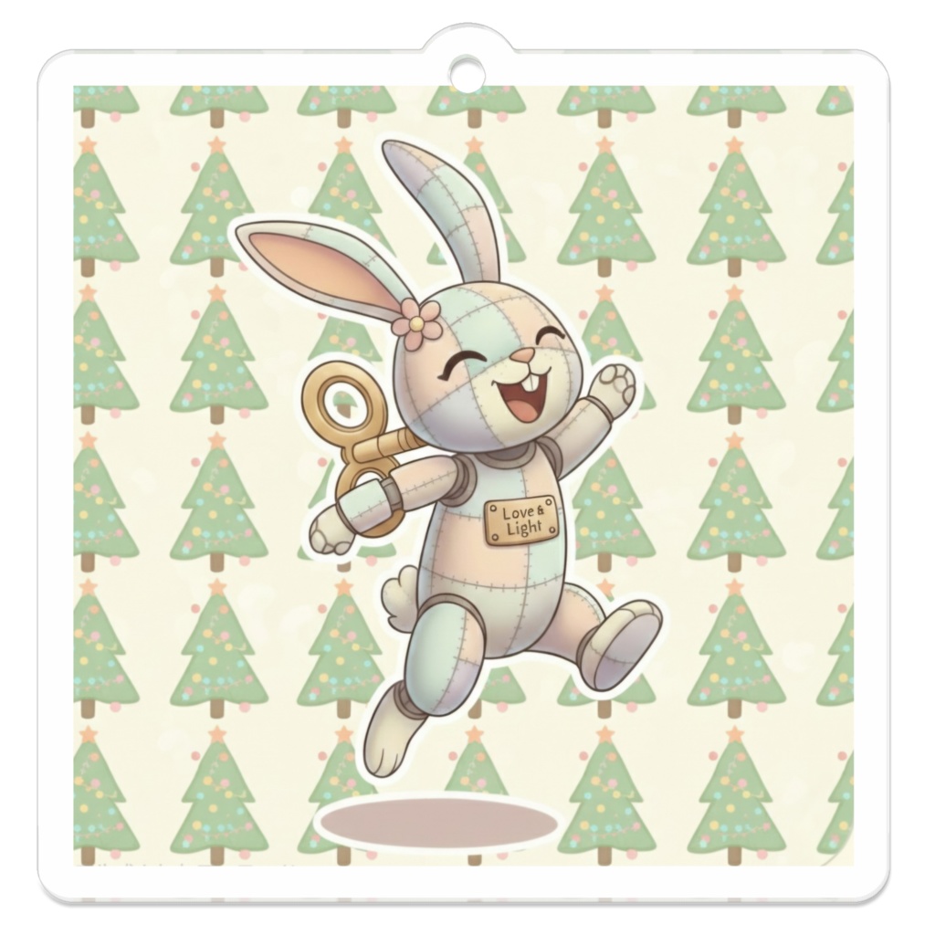 パッチ🌸】ゼンマイ⚙️仕掛けのウサギのアクリルキーホルダー