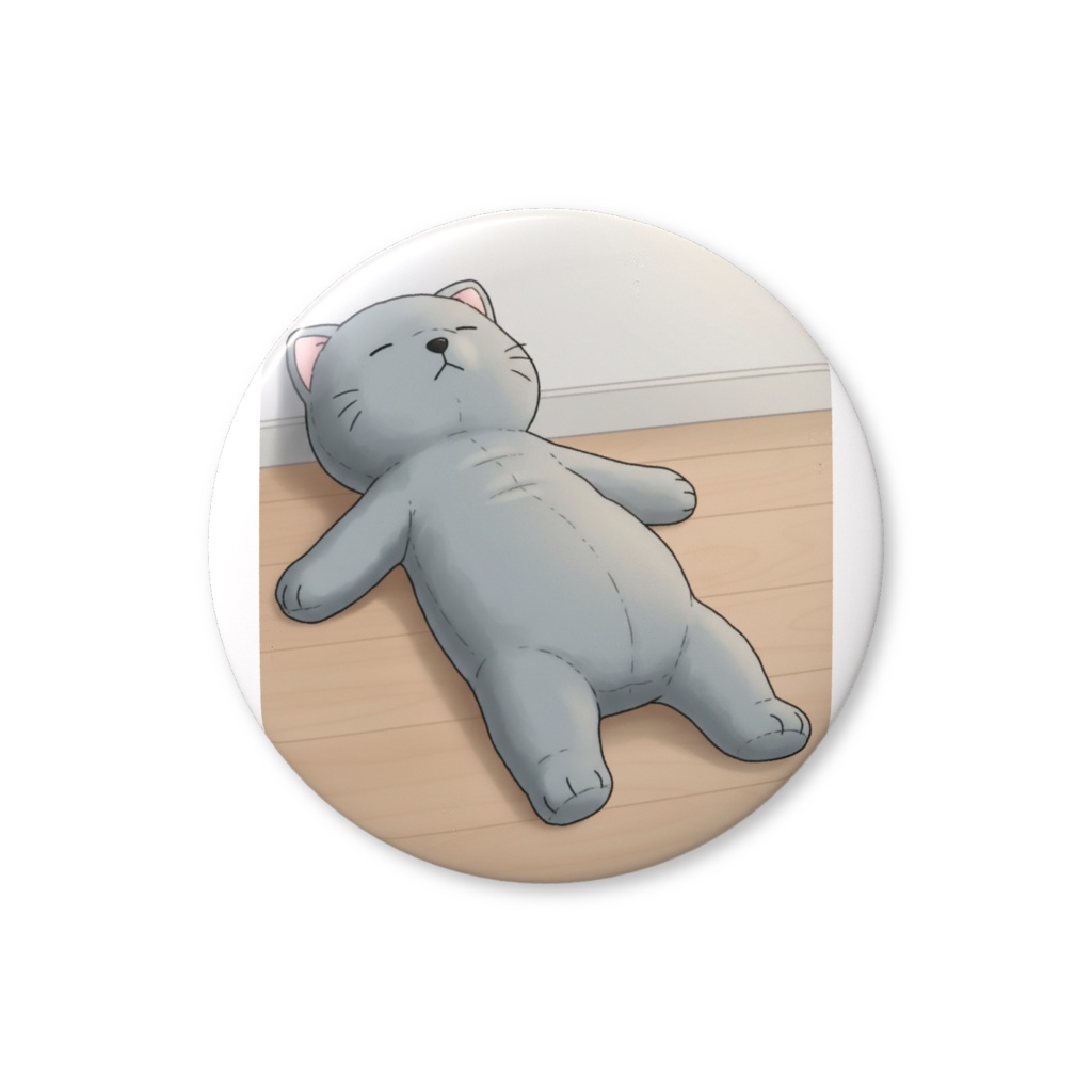 【すんたん🍀】 ぬいぐるみのようなねこの缶バッヂ