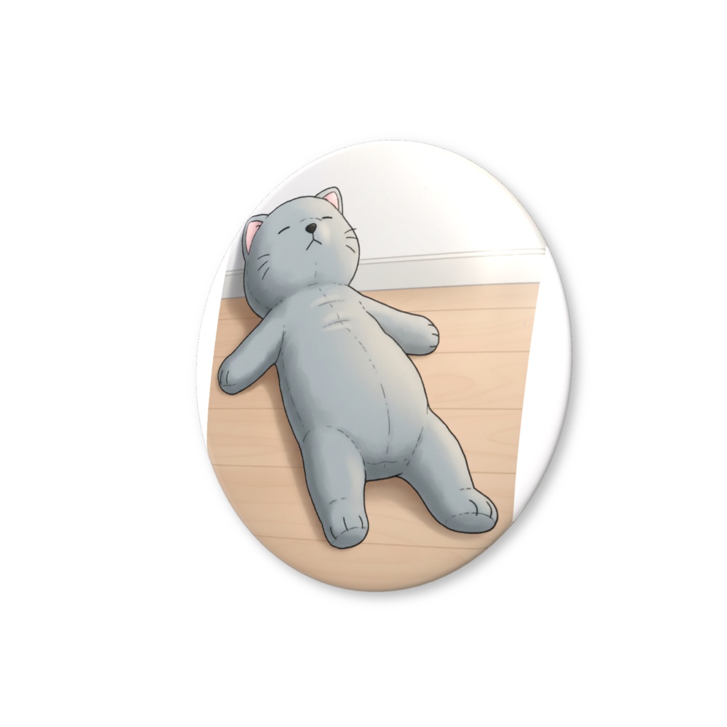 【すんたん🍀】 ぬいぐるみのようなねこの缶バッヂ