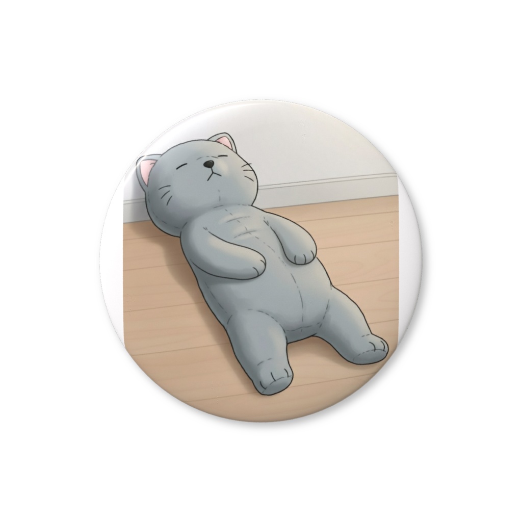 【すんたん🍀】 ぬいぐるみのようなねこの缶バッヂ