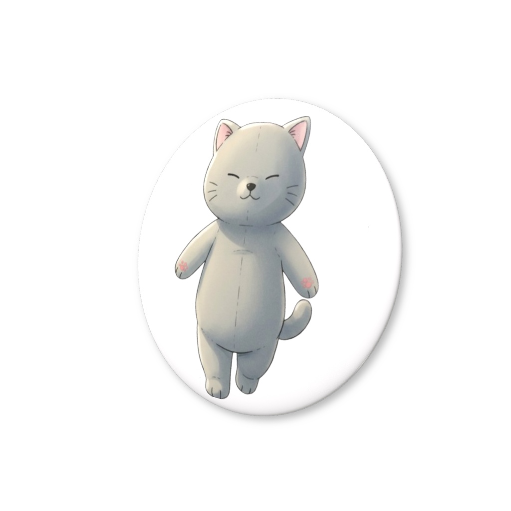 【すんたん🍀】 ぬいぐるみのようなねこの缶バッヂ