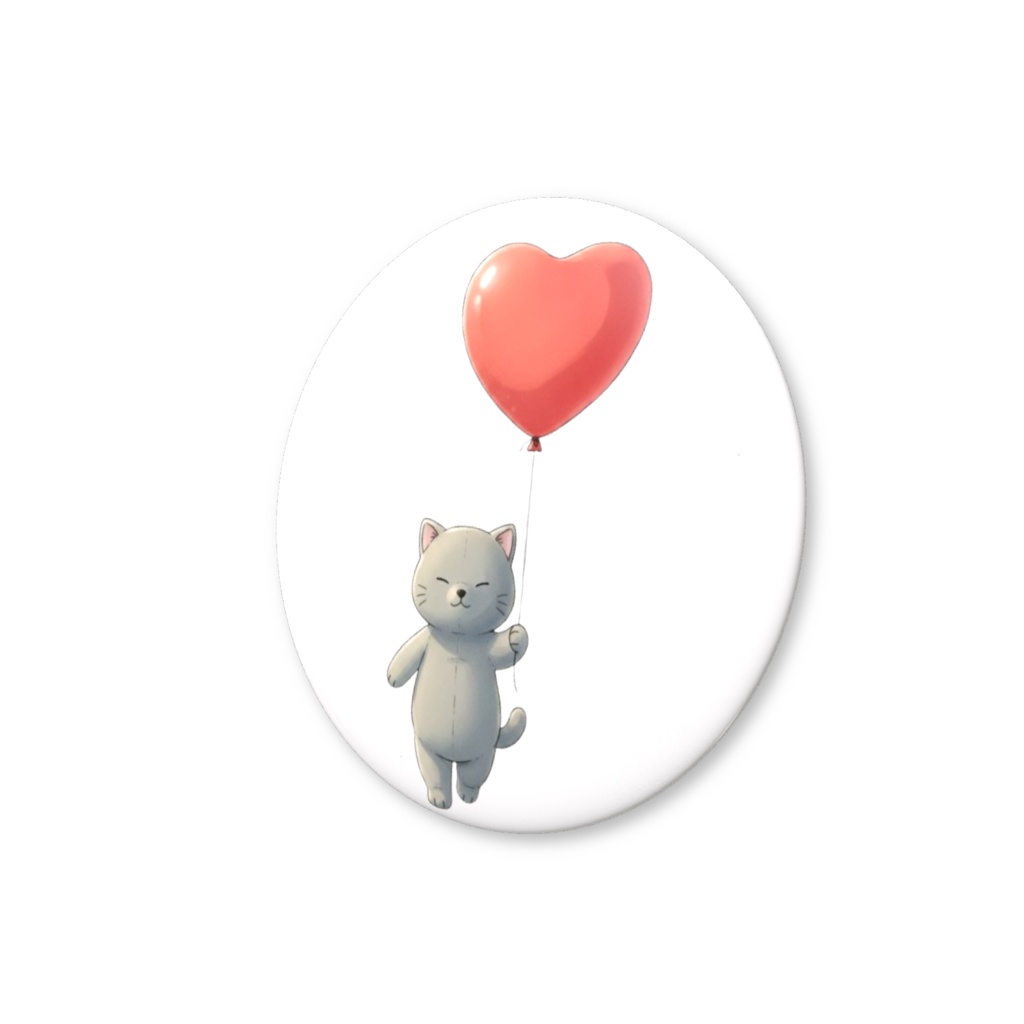 【すんたん🍀】 ぬいぐるみのようなねこの缶バッヂ