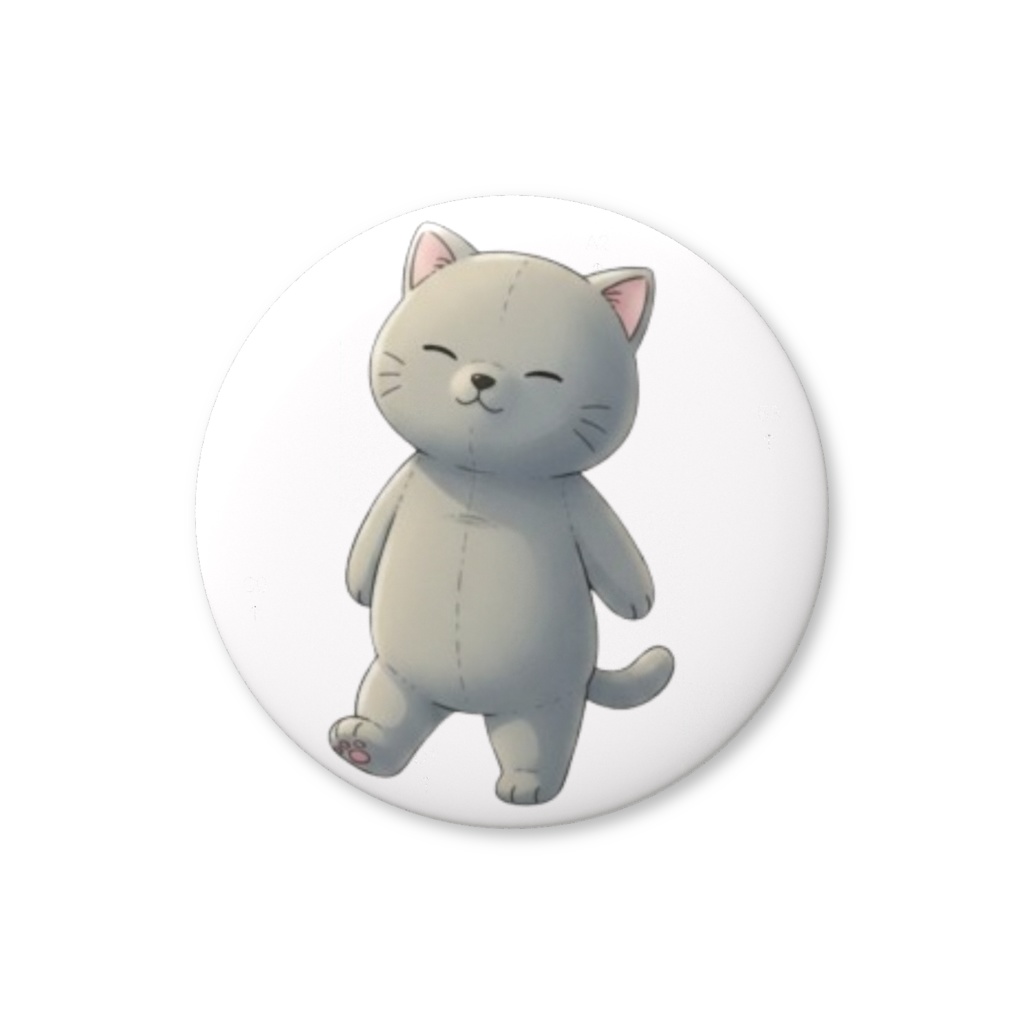 【すんたん🍀】 ぬいぐるみのようなねこの缶バッヂ