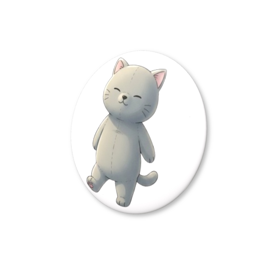 【すんたん🍀】 ぬいぐるみのようなねこの缶バッヂ