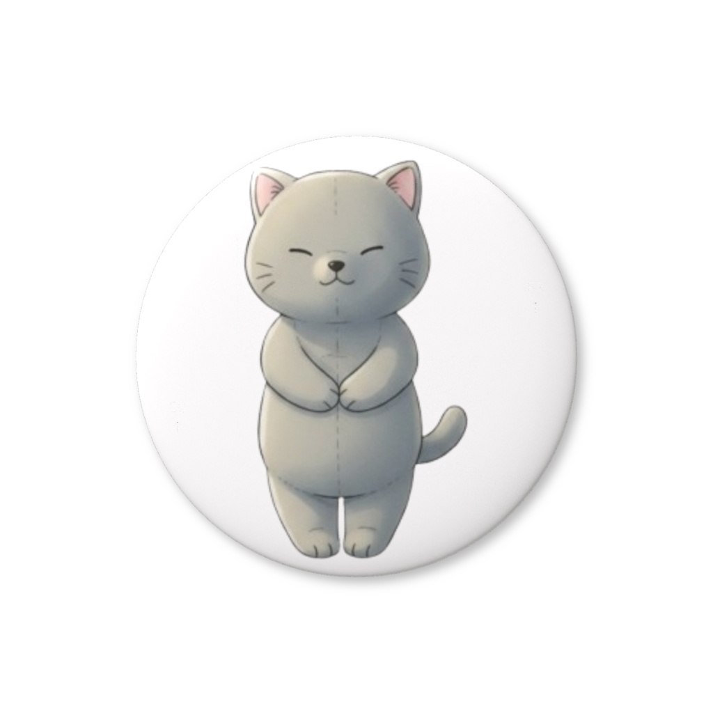【すんたん🍀】 ぬいぐるみのようなねこの缶バッヂ