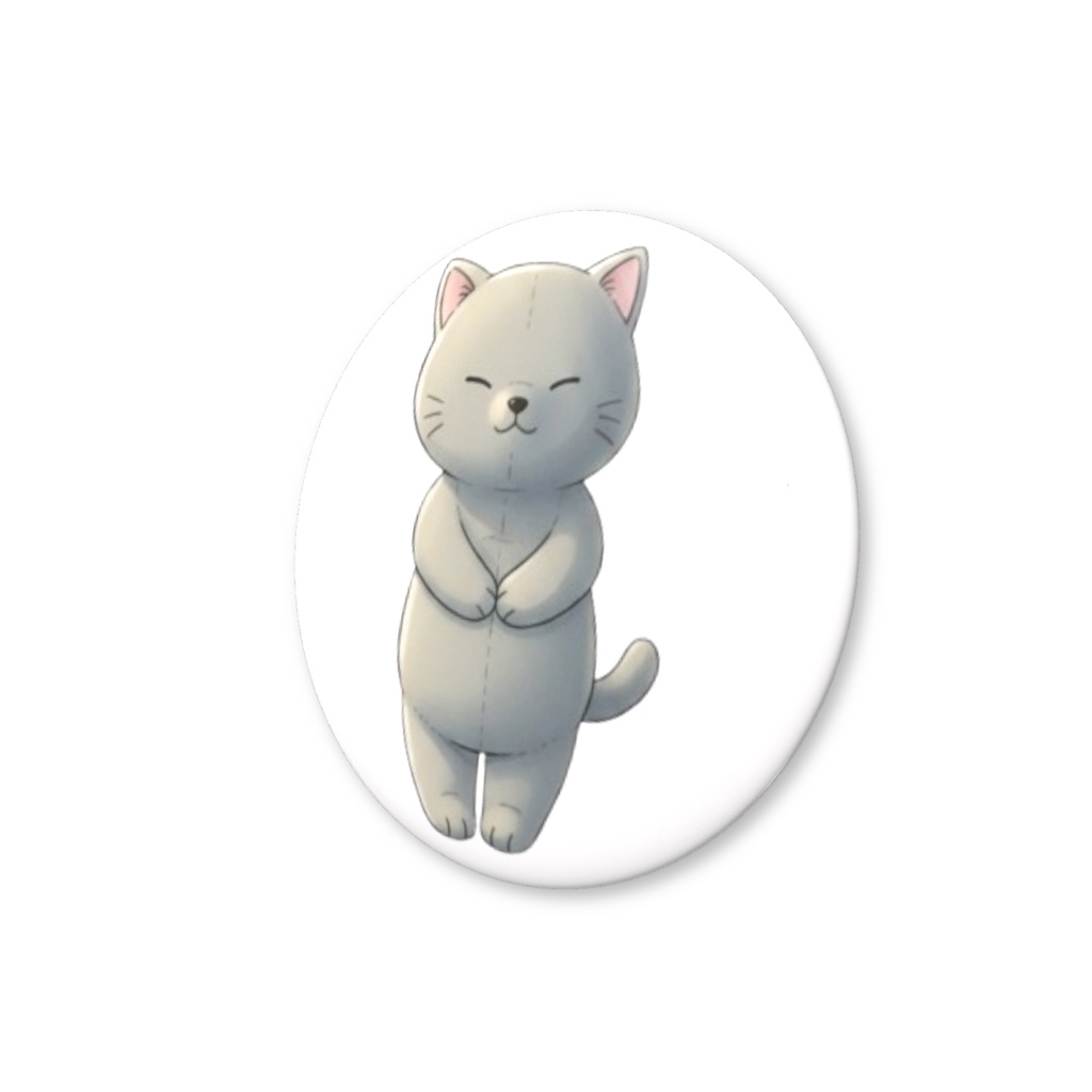 【すんたん🍀】 ぬいぐるみのようなねこの缶バッヂ