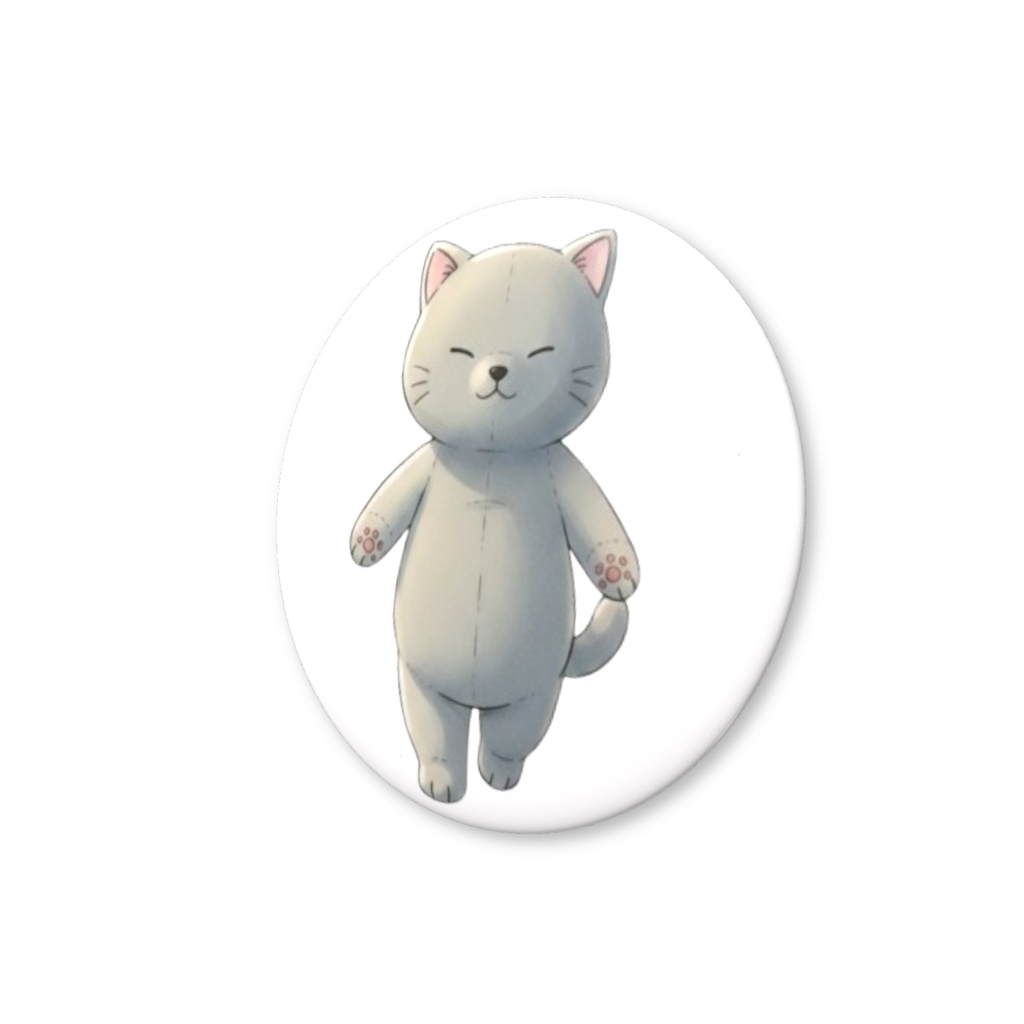 【すんたん🍀】 ぬいぐるみのようなねこの缶バッヂ