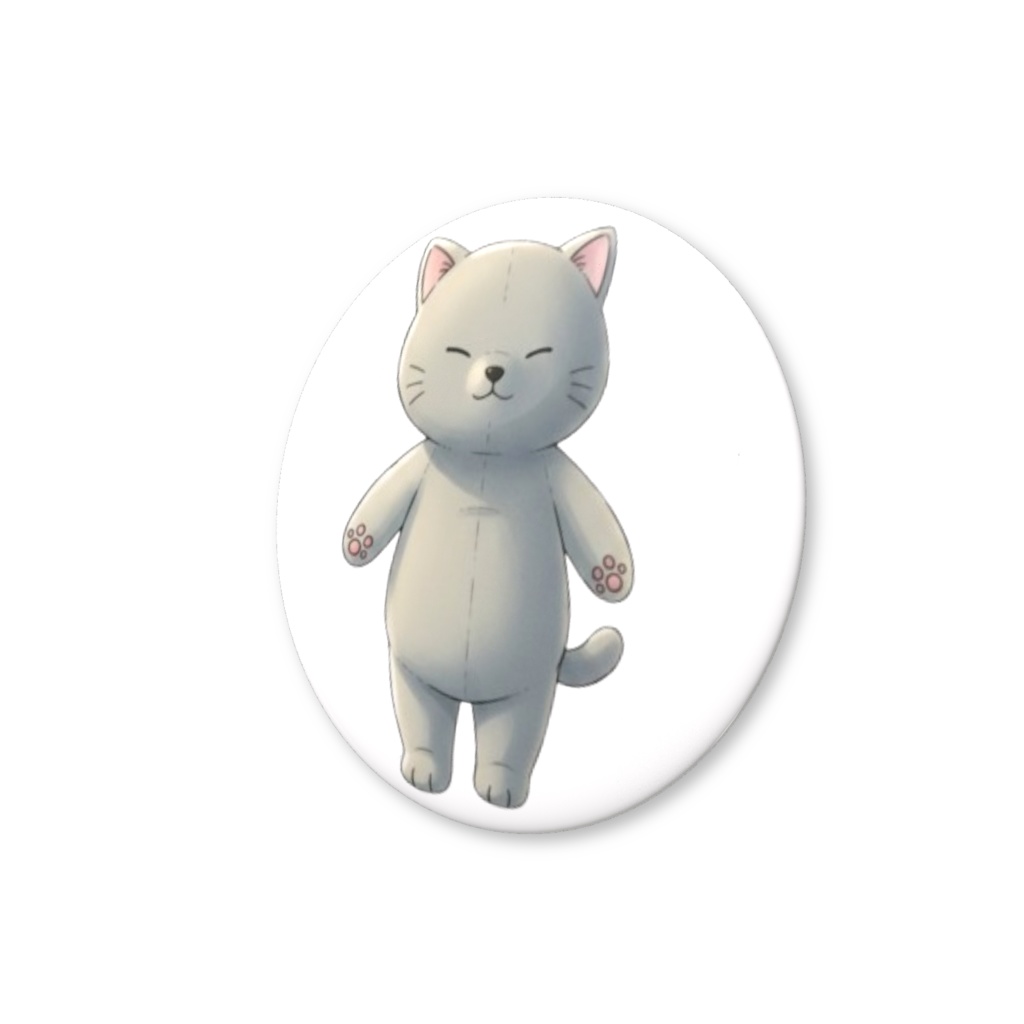【すんたん🍀】 ぬいぐるみのようなねこの缶バッヂ