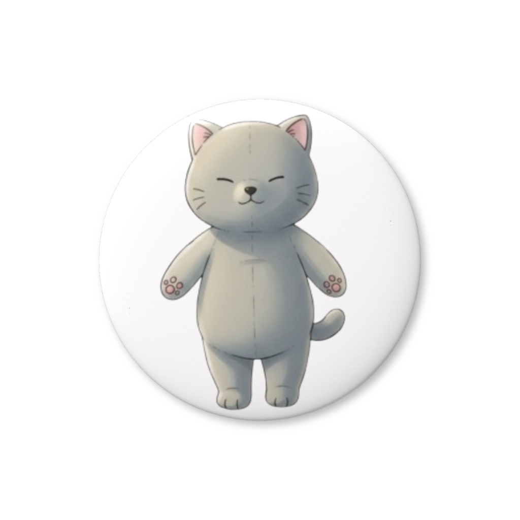 【すんたん🍀】 ぬいぐるみのようなねこの缶バッヂ