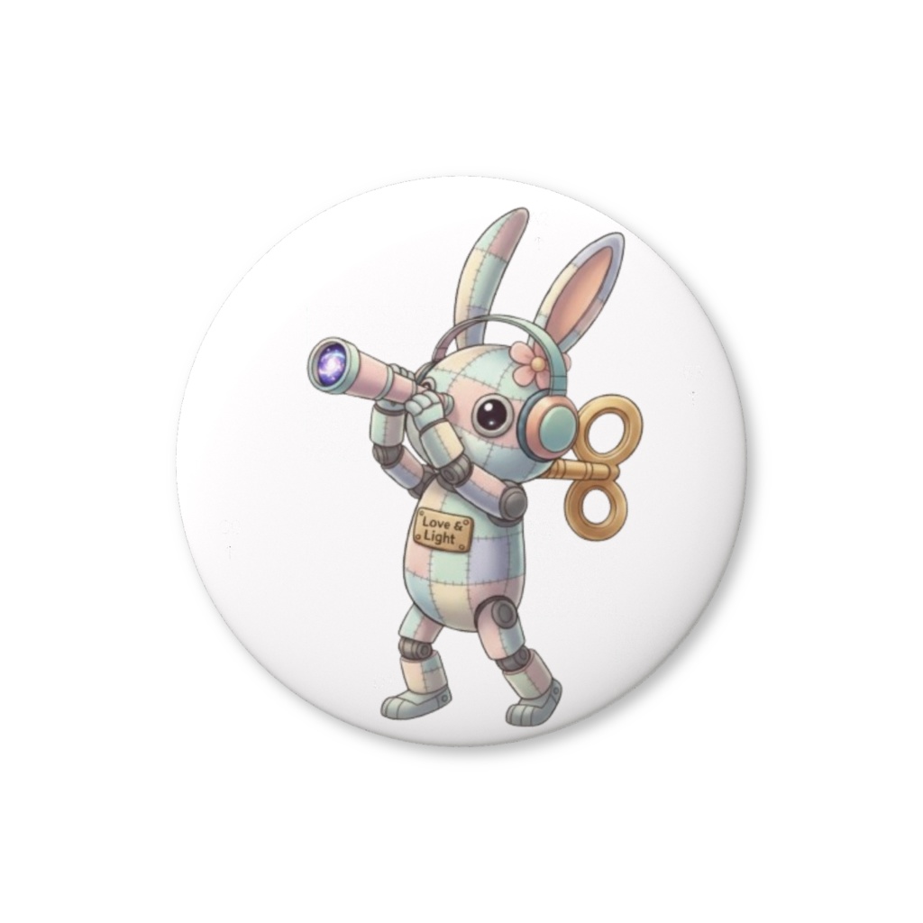 【パッチ🌸】ゼンマイ⚙️仕掛けのウサギの缶バッヂ