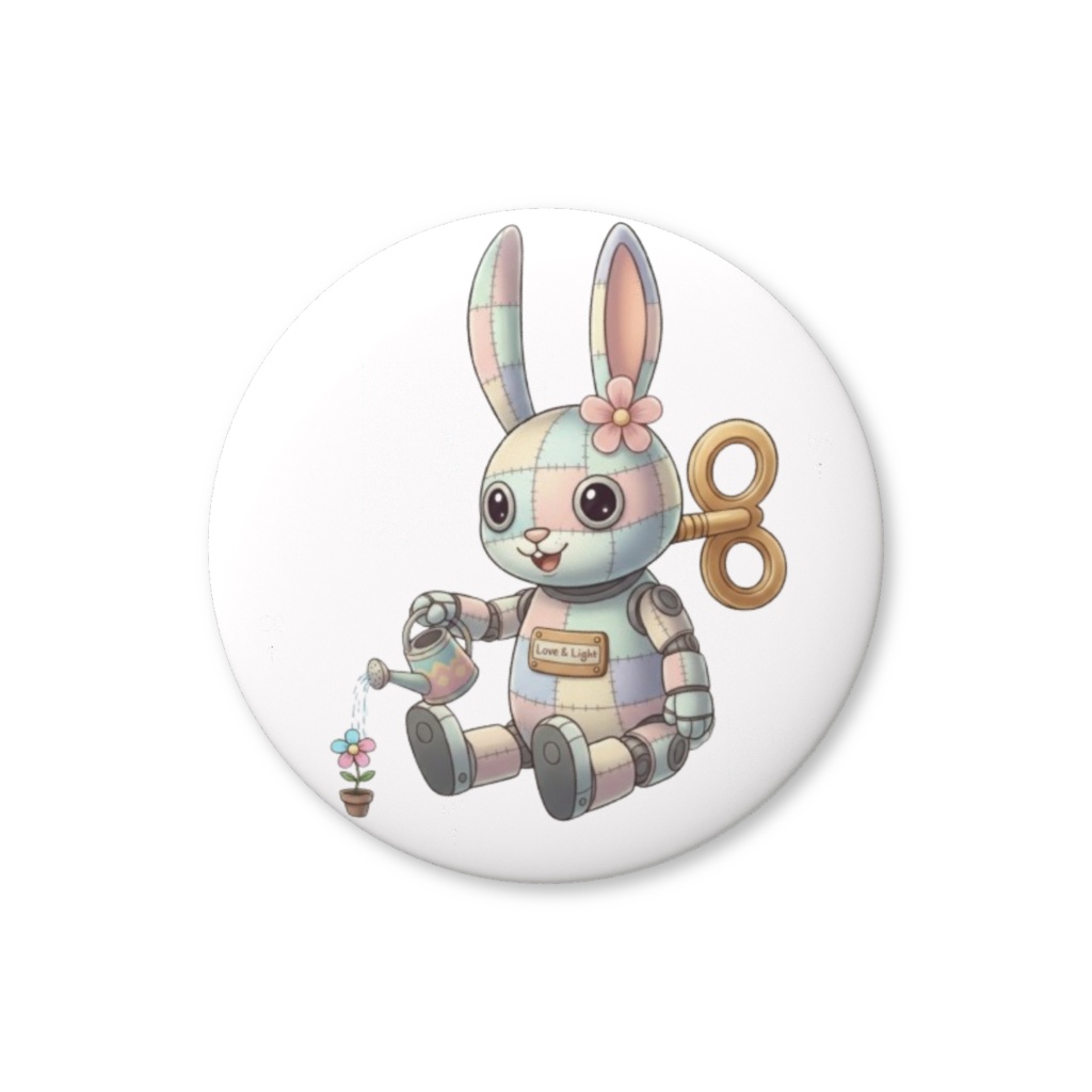 【パッチ🌸】ゼンマイ⚙️仕掛けのウサギの缶バッヂ