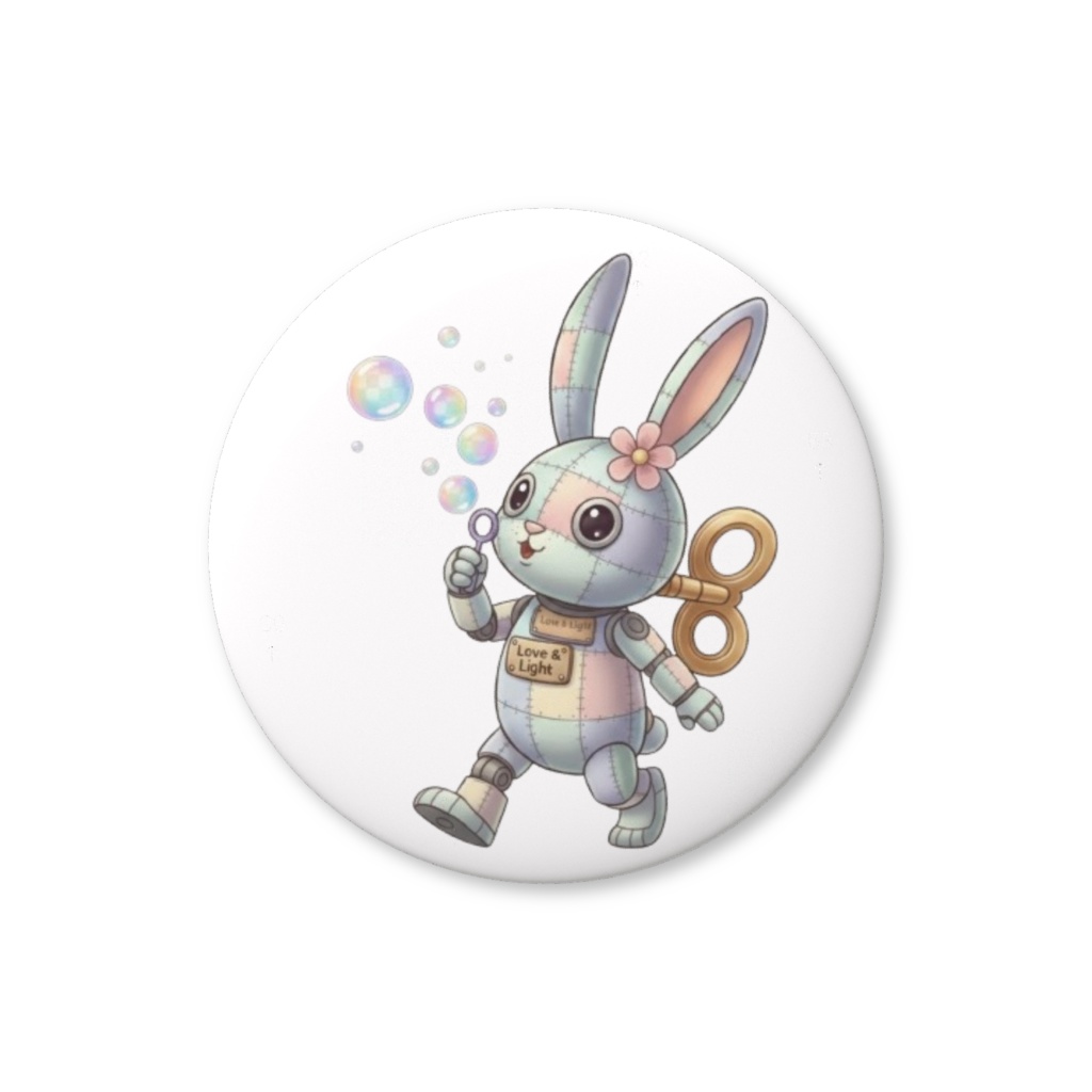 【パッチ🌸】ゼンマイ⚙️仕掛けのウサギの缶バッヂ