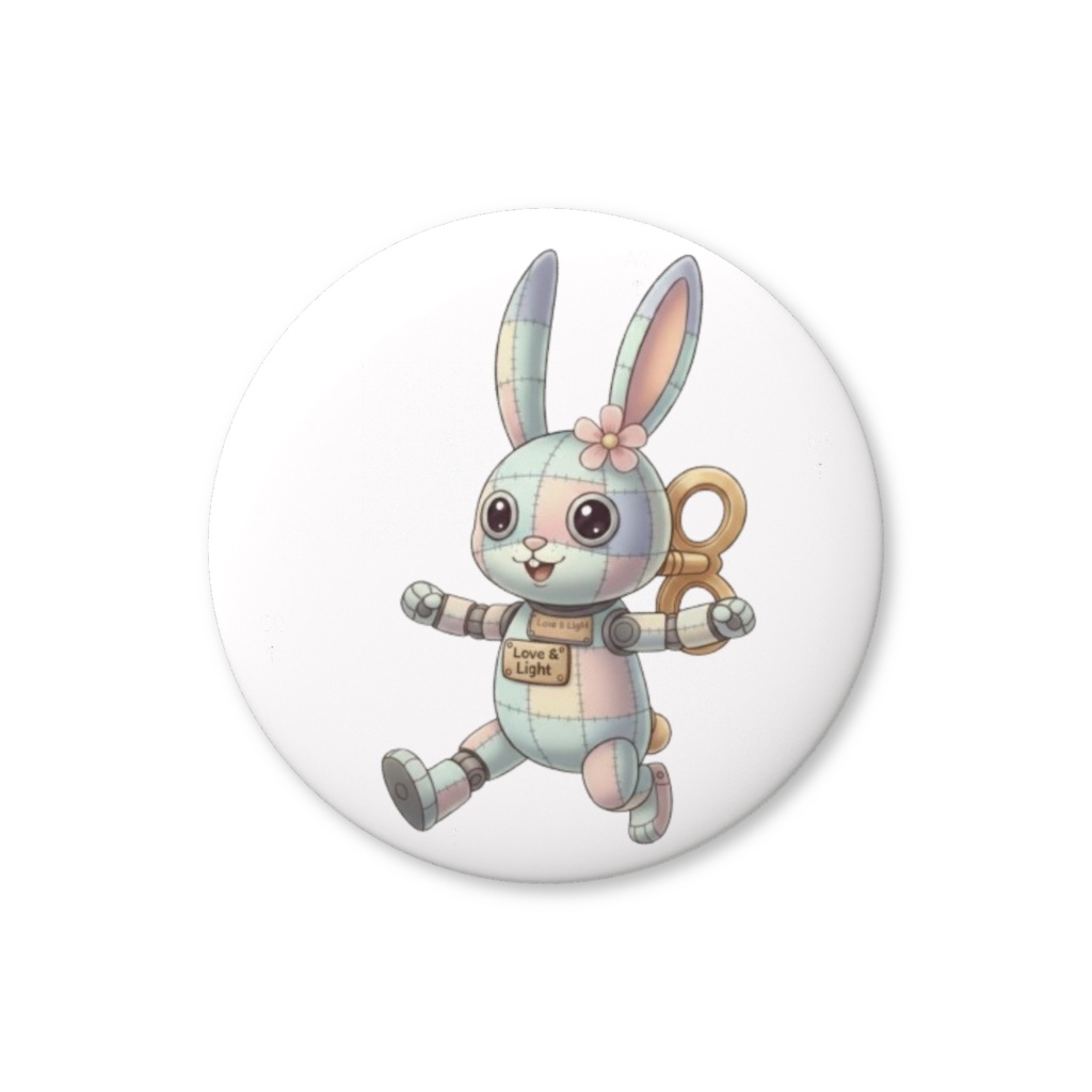 【パッチ🌸】ゼンマイ⚙️仕掛けのウサギの缶バッヂ