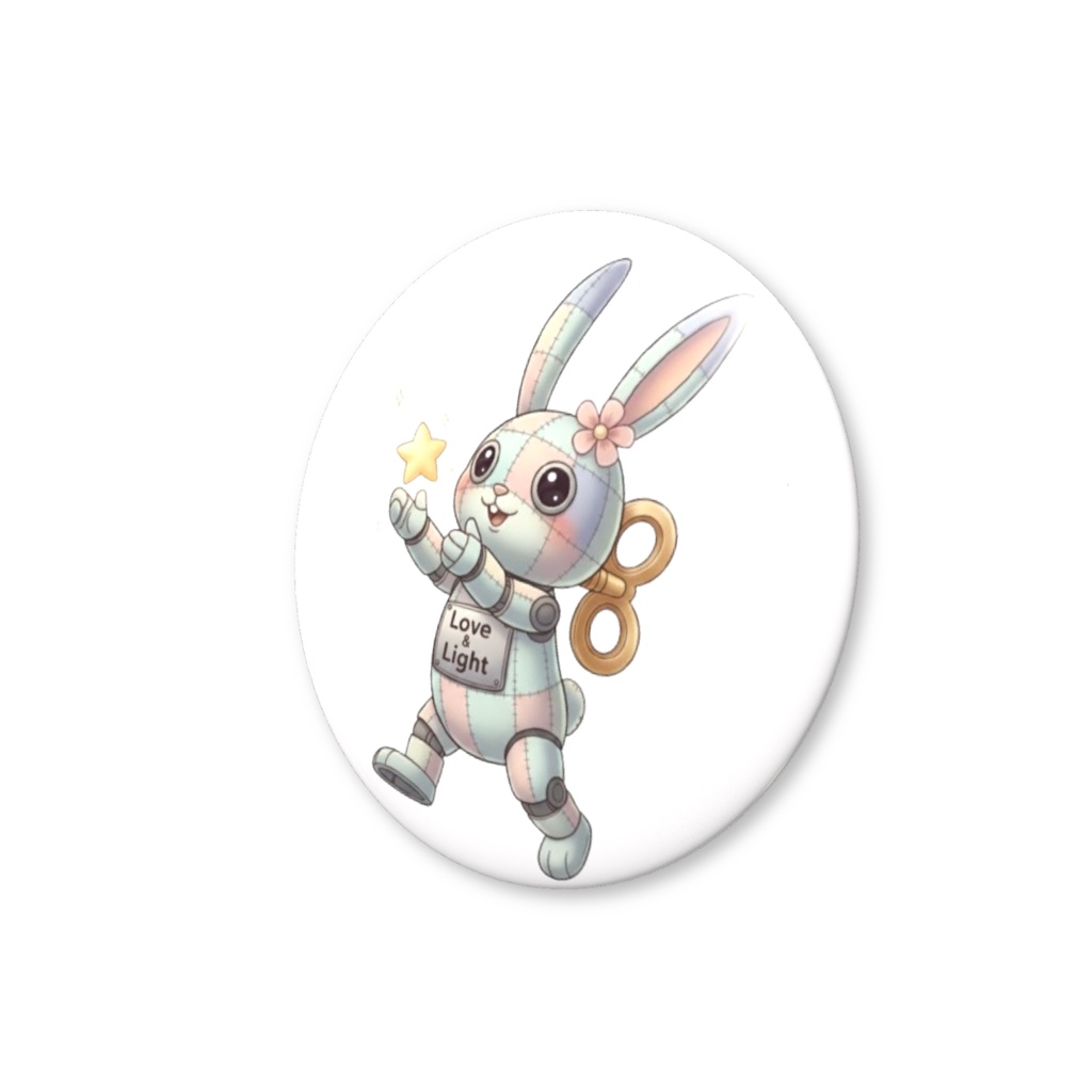 【パッチ🌸】ゼンマイ⚙️仕掛けのウサギの缶バッヂ