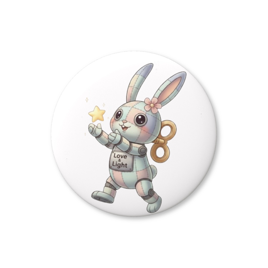 【パッチ🌸】ゼンマイ⚙️仕掛けのウサギの缶バッヂ