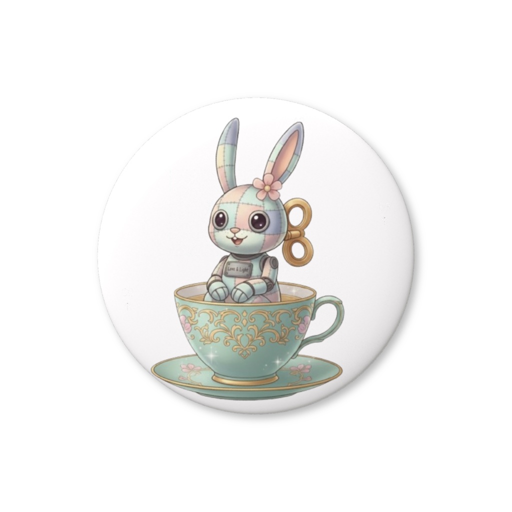 【パッチ🌸】ゼンマイ⚙️仕掛けのウサギの缶バッヂ