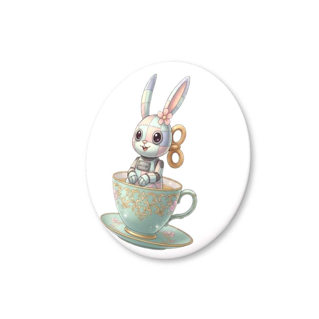 【パッチ🌸】ゼンマイ⚙️仕掛けのウサギの缶バッヂ