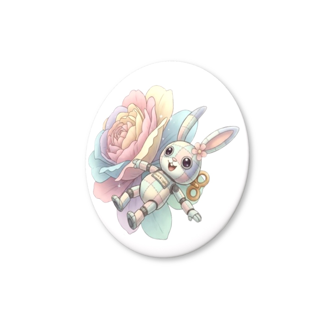 【パッチ🌸】ゼンマイ⚙️仕掛けのウサギの缶バッヂ