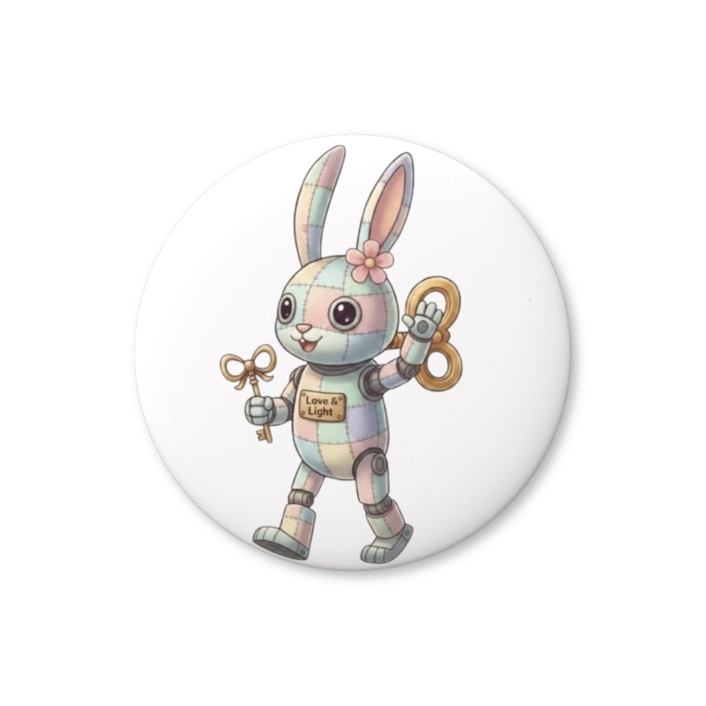 【パッチ🌸】ゼンマイ⚙️仕掛けのウサギの缶バッヂ