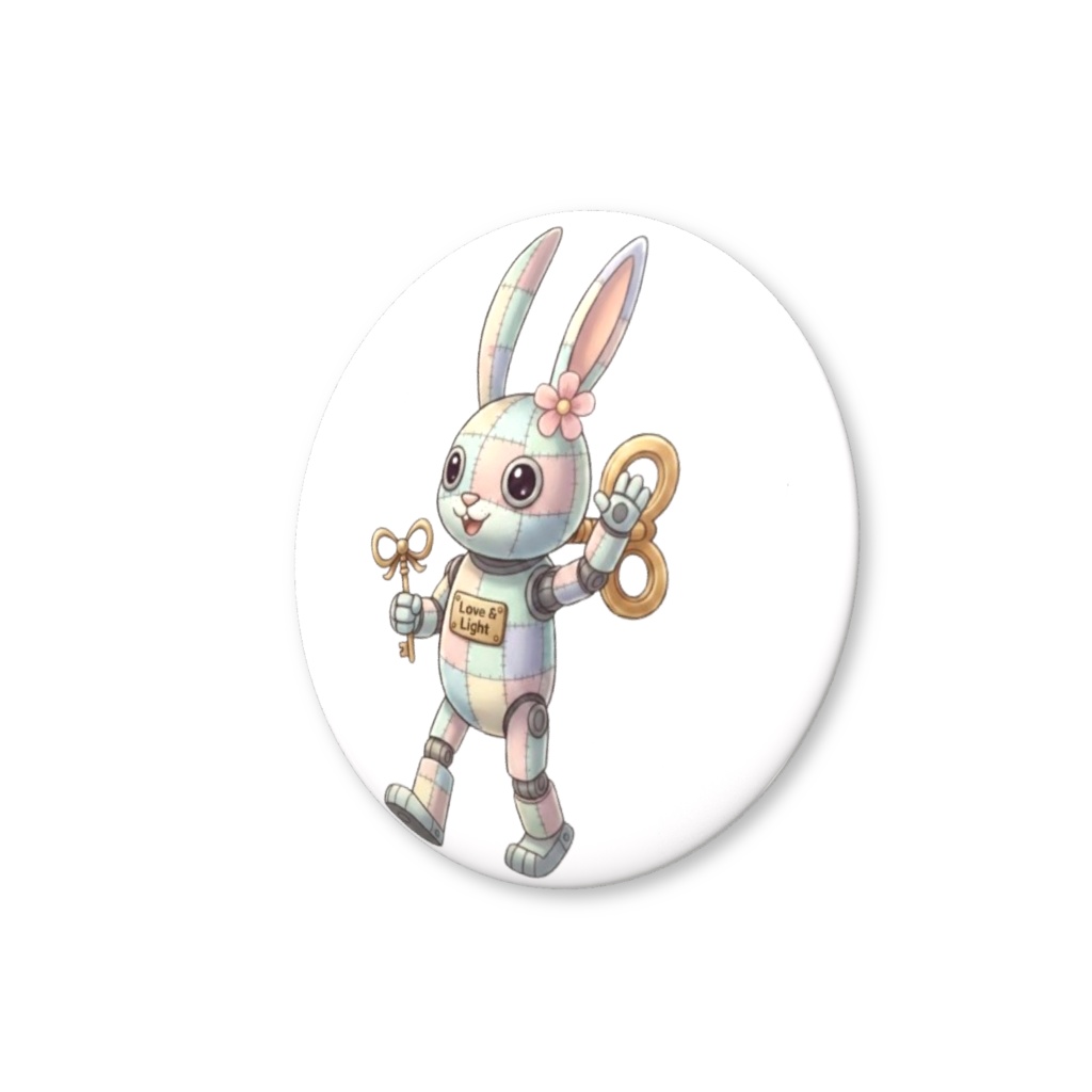 【パッチ🌸】ゼンマイ⚙️仕掛けのウサギの缶バッヂ