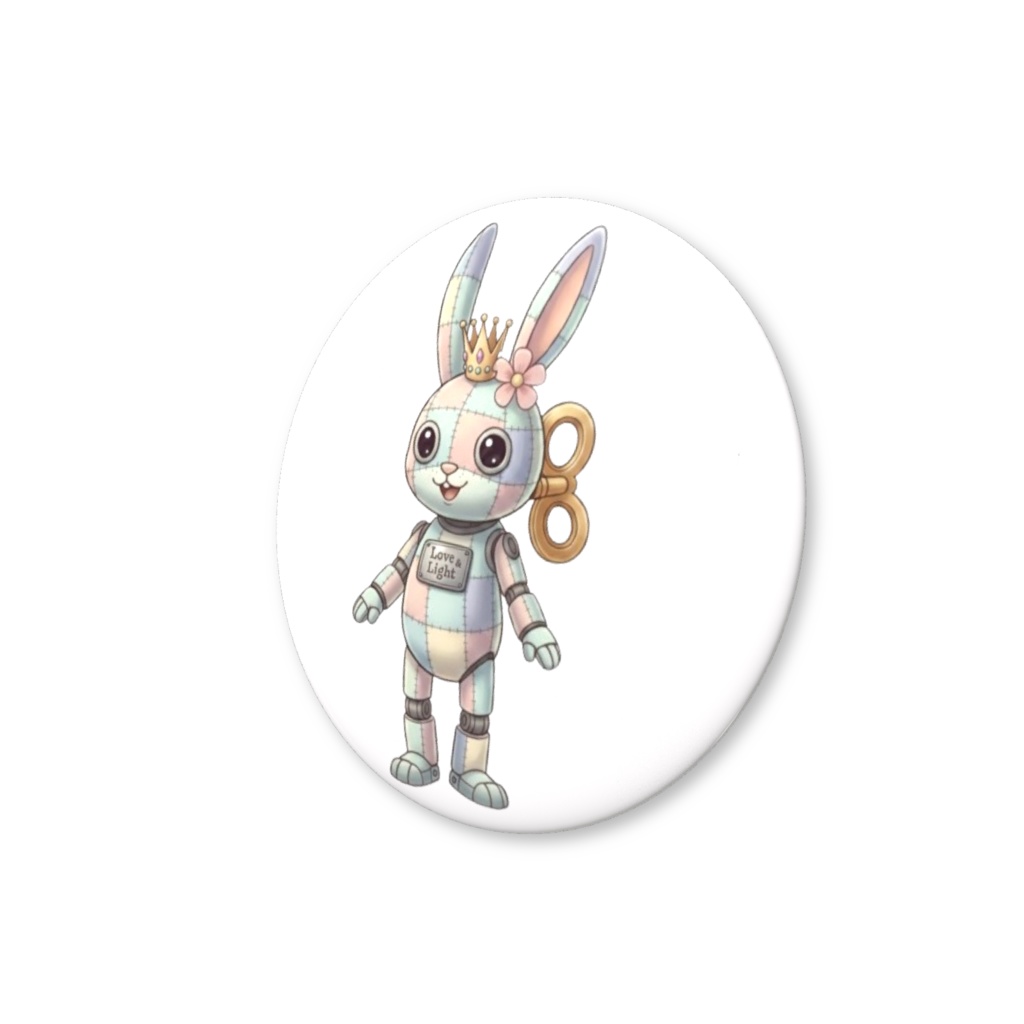 【パッチ🌸】ゼンマイ⚙️仕掛けのウサギの缶バッヂ