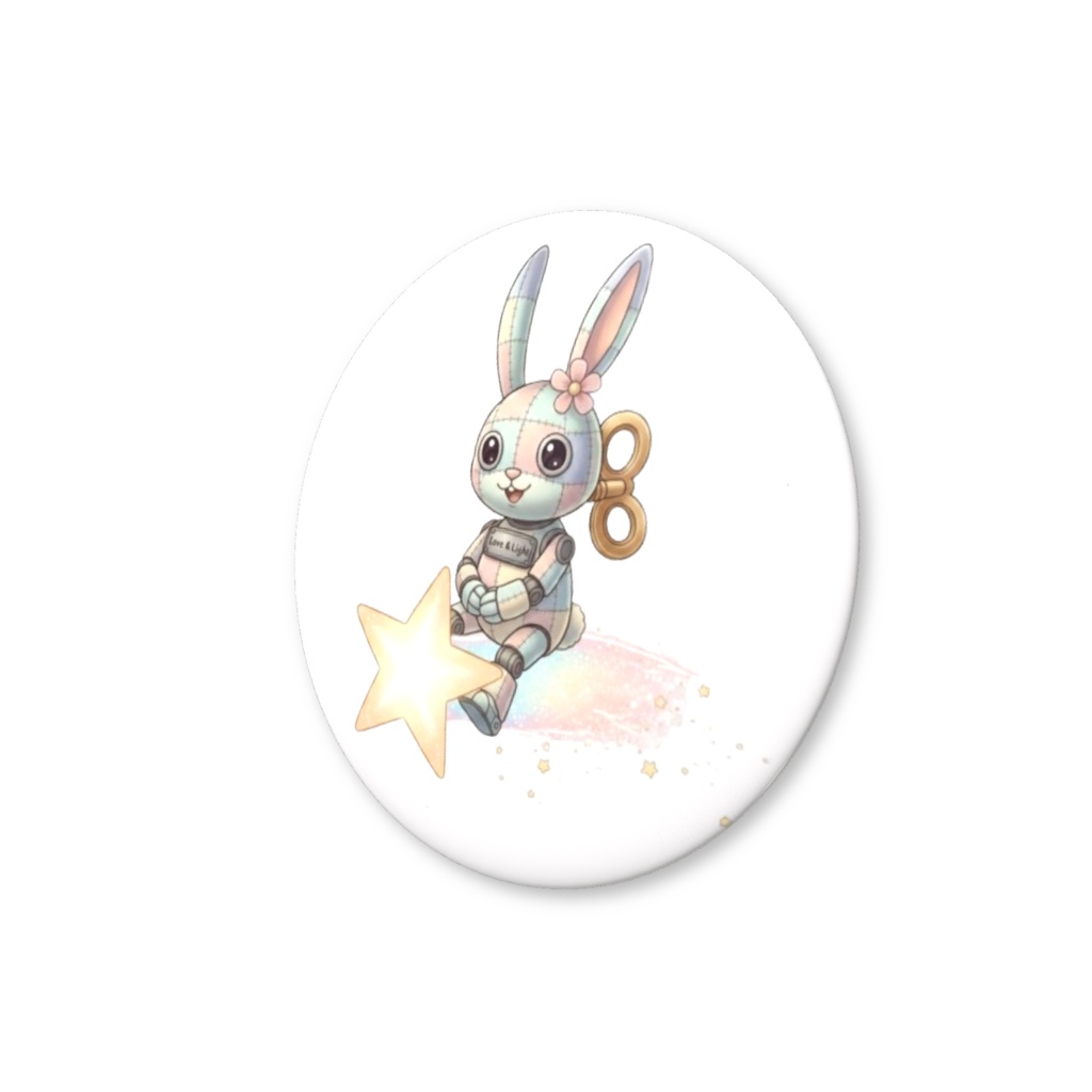 【パッチ🌸】ゼンマイ⚙️仕掛けのウサギの缶バッヂ