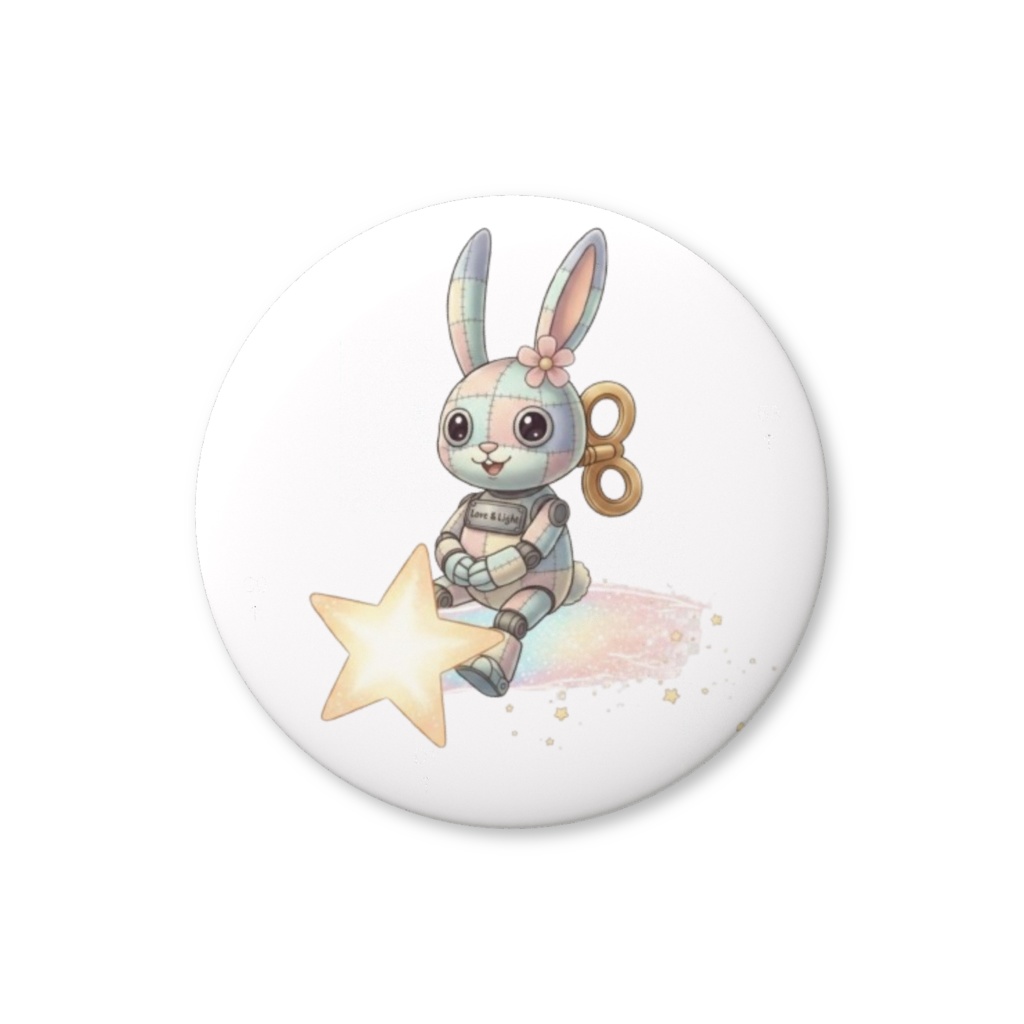 【パッチ🌸】ゼンマイ⚙️仕掛けのウサギの缶バッヂ