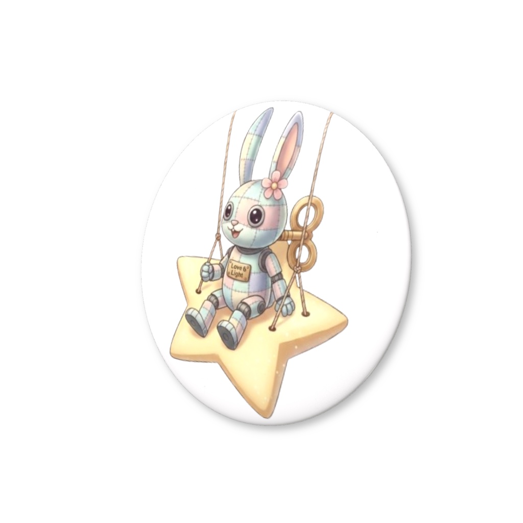 【パッチ🌸】ゼンマイ⚙️仕掛けのウサギの缶バッヂ