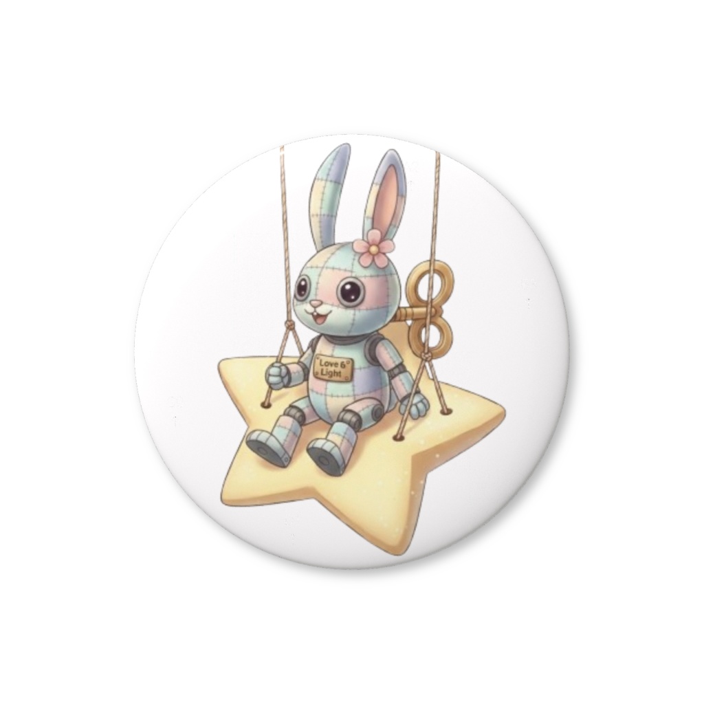 【パッチ🌸】ゼンマイ⚙️仕掛けのウサギの缶バッヂ