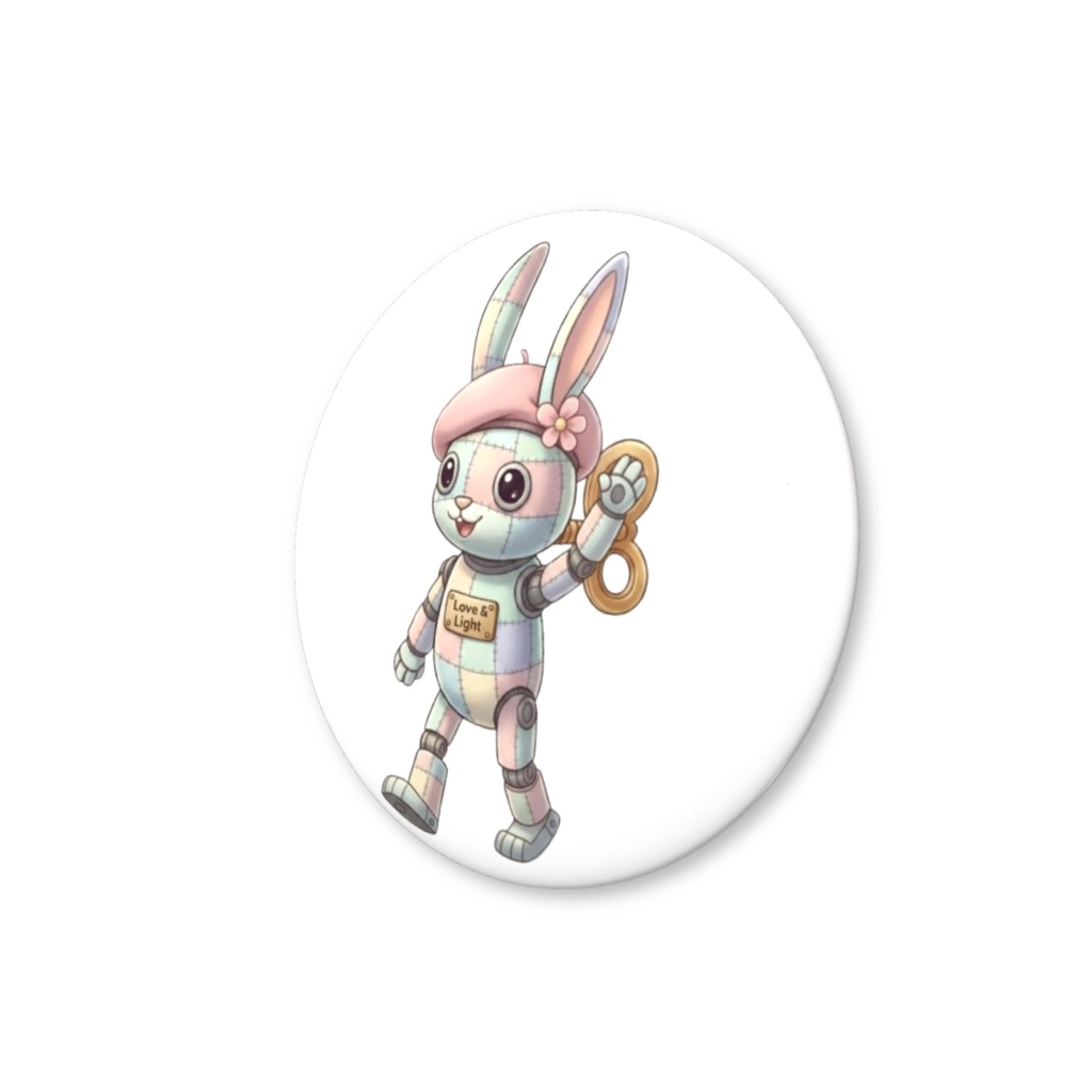 【パッチ🌸】ゼンマイ⚙️仕掛けのウサギの缶バッヂ