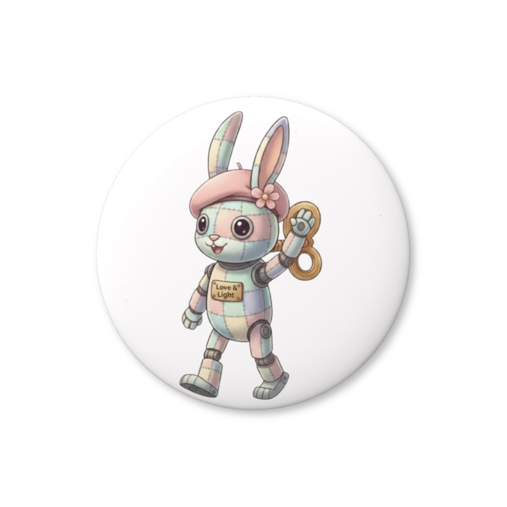 【パッチ🌸】ゼンマイ⚙️仕掛けのウサギの缶バッヂ