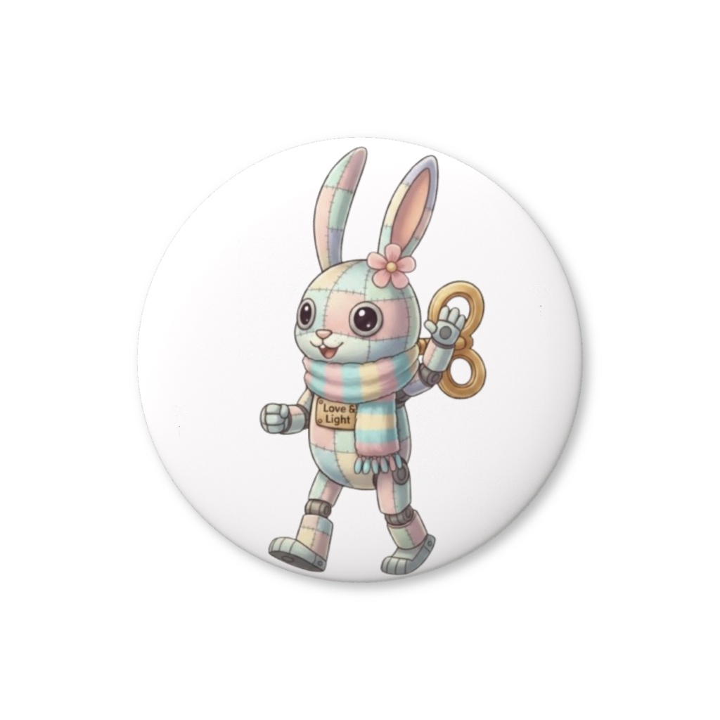 【パッチ🌸】ゼンマイ⚙️仕掛けのウサギの缶バッヂ