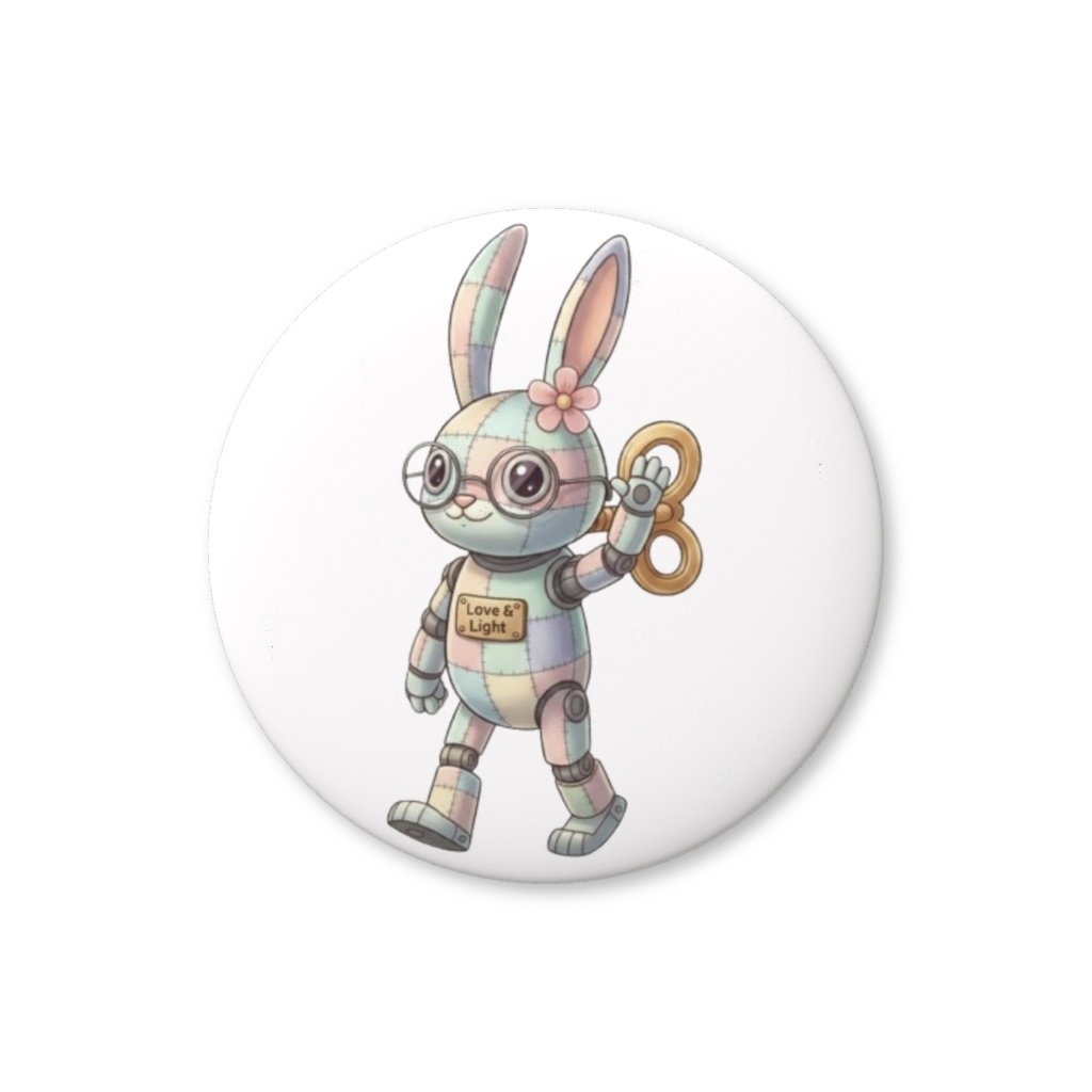 【パッチ🌸】ゼンマイ⚙️仕掛けのウサギの缶バッヂ