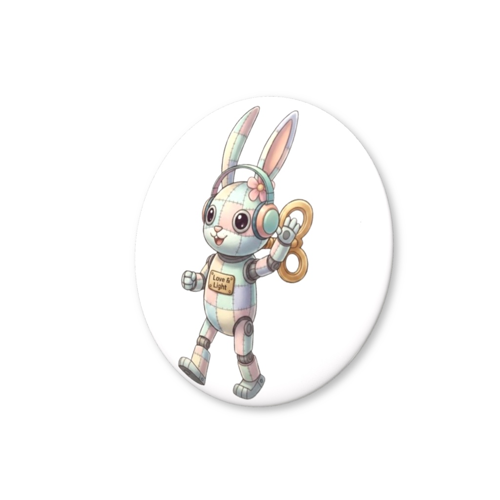【パッチ🌸】ゼンマイ⚙️仕掛けのウサギの缶バッヂ