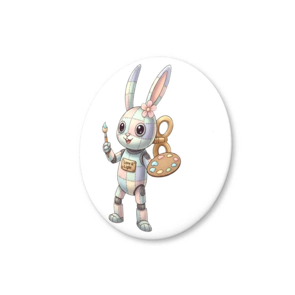 【パッチ🌸】ゼンマイ⚙️仕掛けのウサギの缶バッヂ