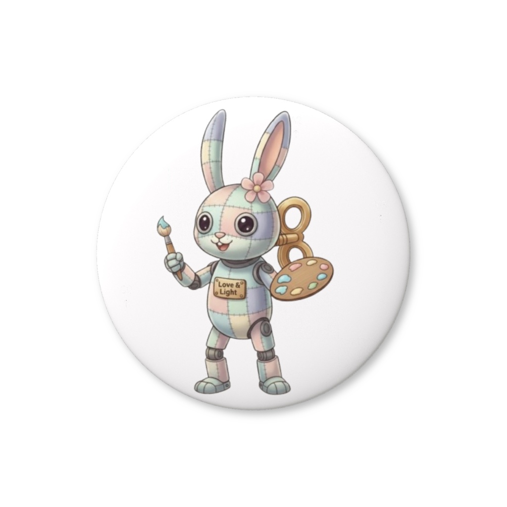 【パッチ🌸】ゼンマイ⚙️仕掛けのウサギの缶バッヂ