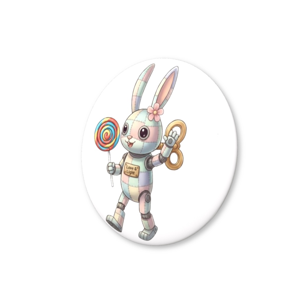 【パッチ🌸】ゼンマイ⚙️仕掛けのウサギの缶バッヂ