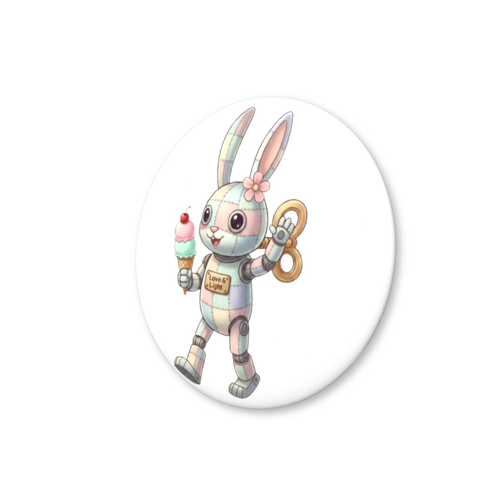 【パッチ🌸】ゼンマイ⚙️仕掛けのウサギの缶バッヂ