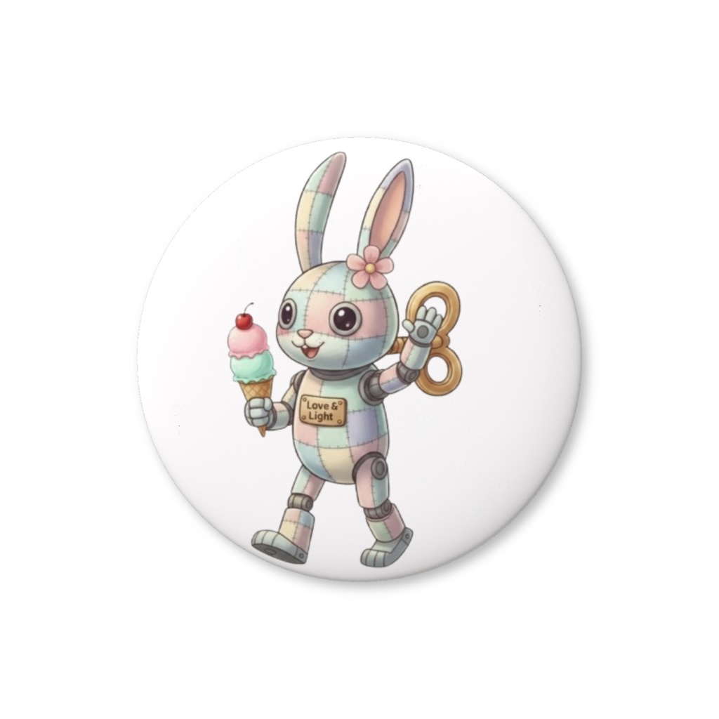 【パッチ🌸】ゼンマイ⚙️仕掛けのウサギの缶バッヂ