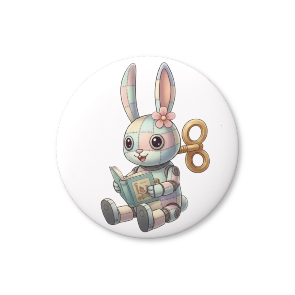 【パッチ🌸】ゼンマイ⚙️仕掛けのウサギの缶バッヂ