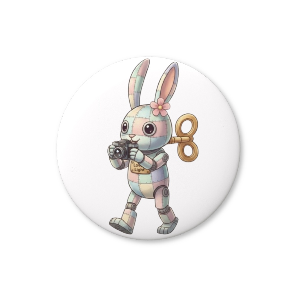 【パッチ🌸】ゼンマイ⚙️仕掛けのウサギの缶バッヂ