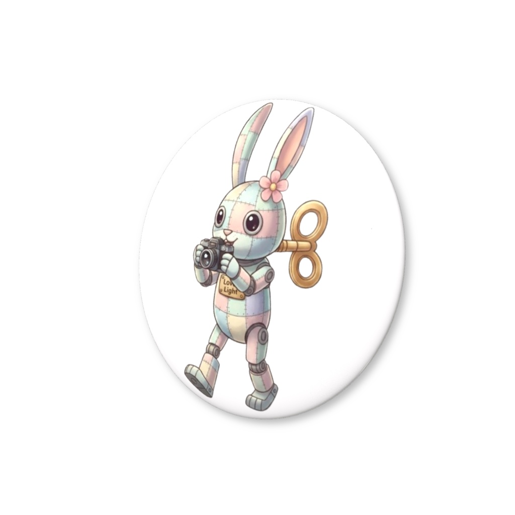 【パッチ🌸】ゼンマイ⚙️仕掛けのウサギの缶バッヂ