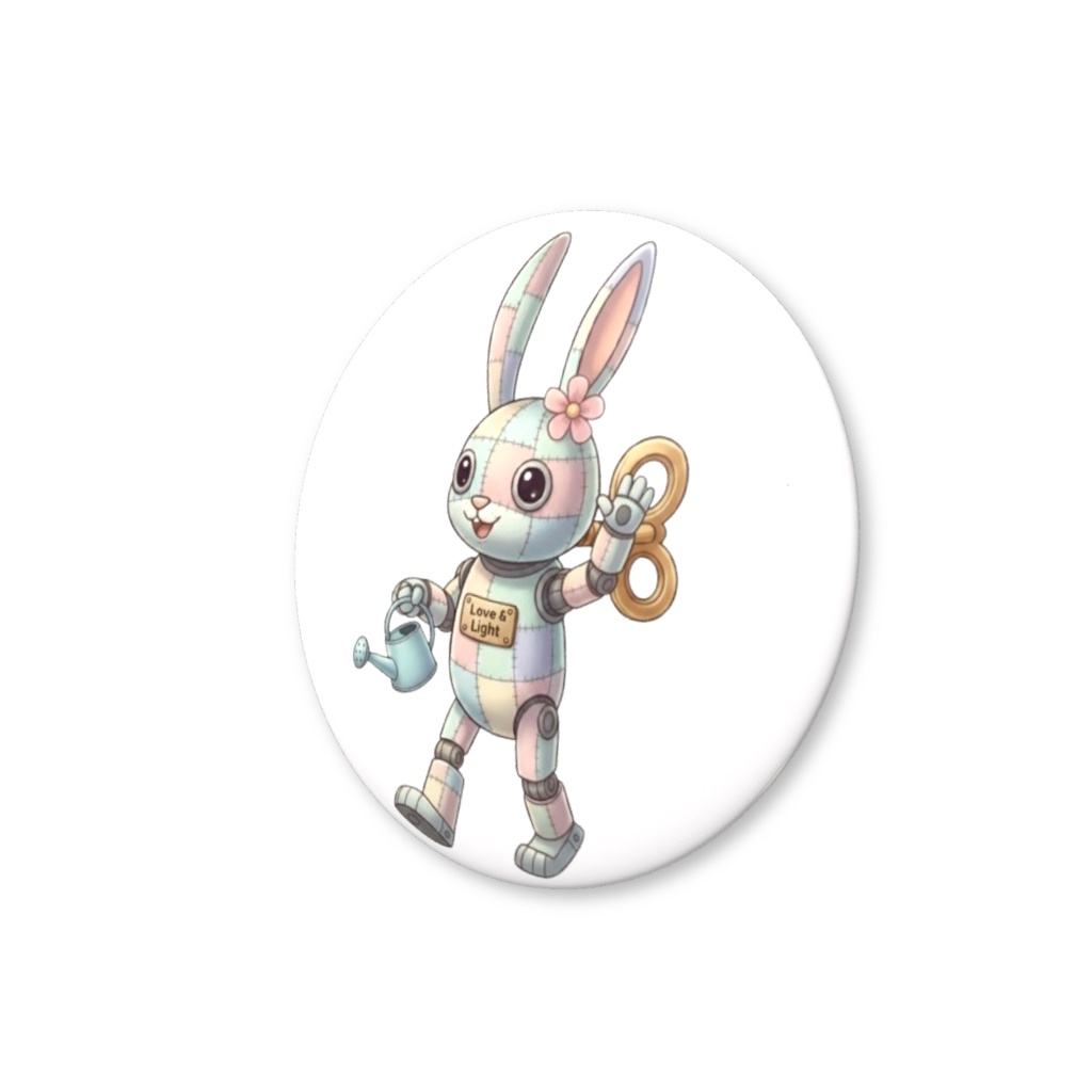 【パッチ🌸】ゼンマイ⚙️仕掛けのウサギの缶バッヂ
