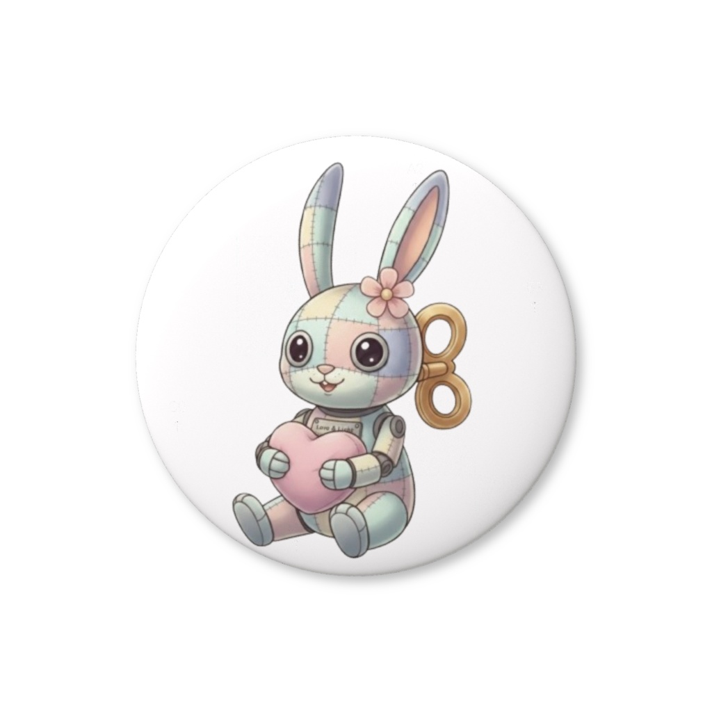 【パッチ🌸】ゼンマイ⚙️仕掛けのウサギの缶バッヂ