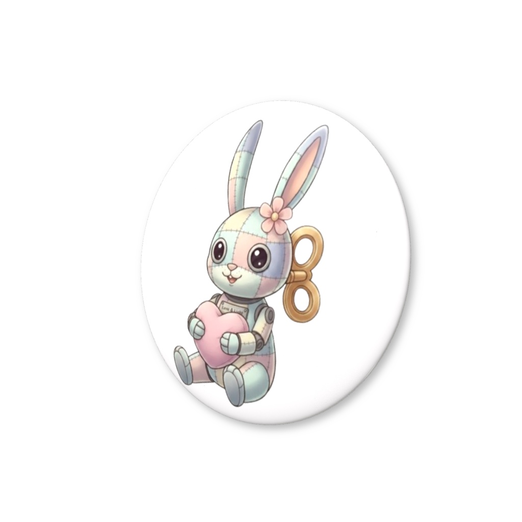 【パッチ🌸】ゼンマイ⚙️仕掛けのウサギの缶バッヂ