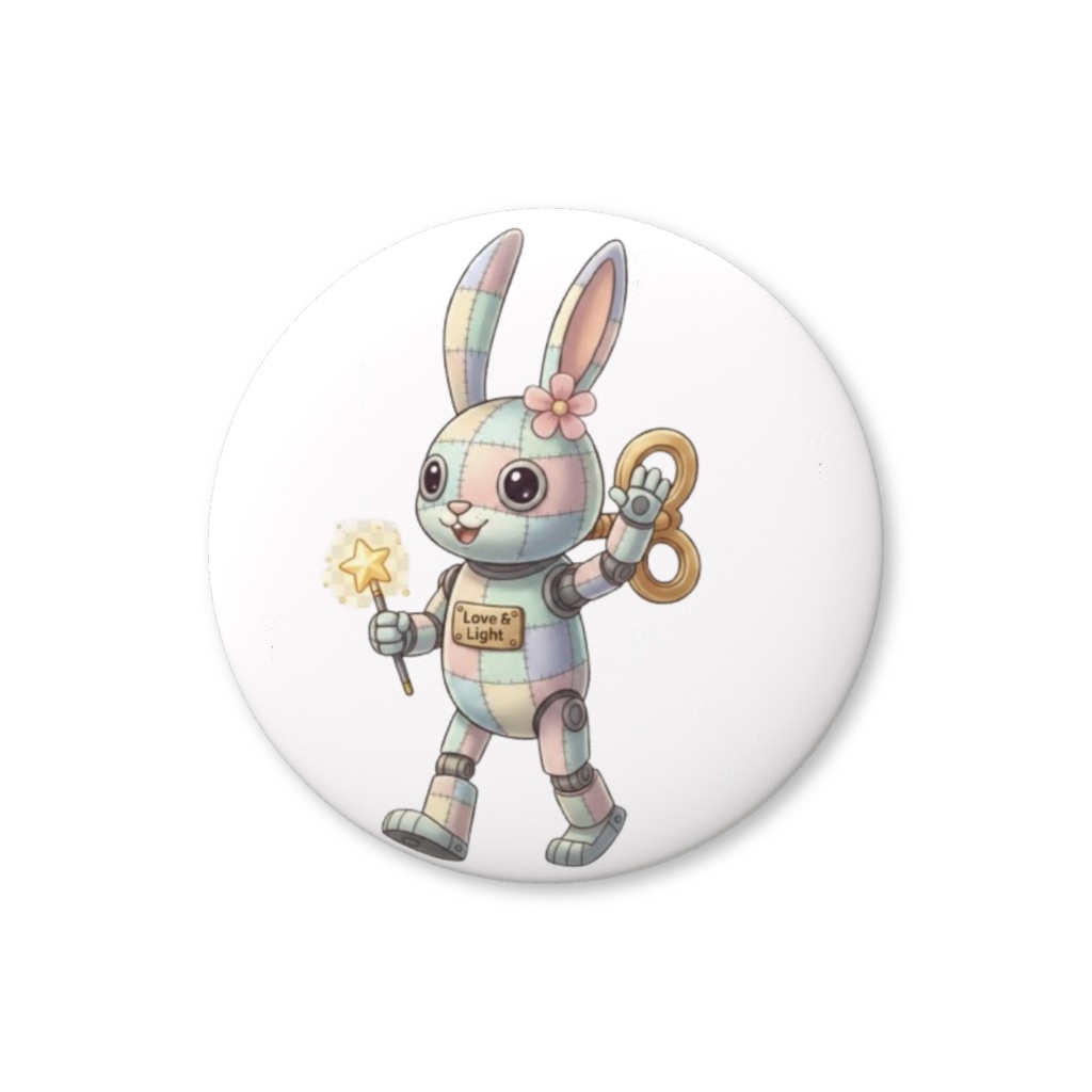 【パッチ🌸】ゼンマイ⚙️仕掛けのウサギの缶バッヂ