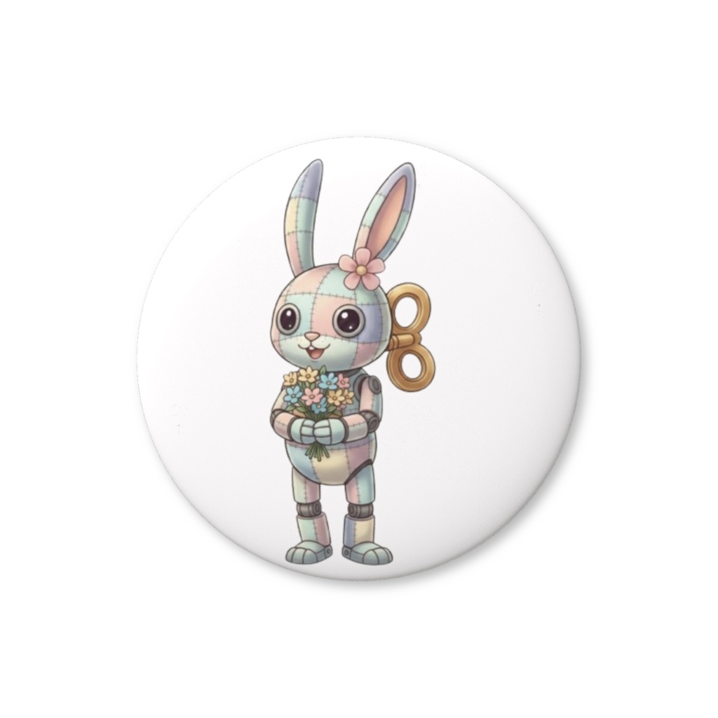 【パッチ🌸】ゼンマイ⚙️仕掛けのウサギの缶バッヂ