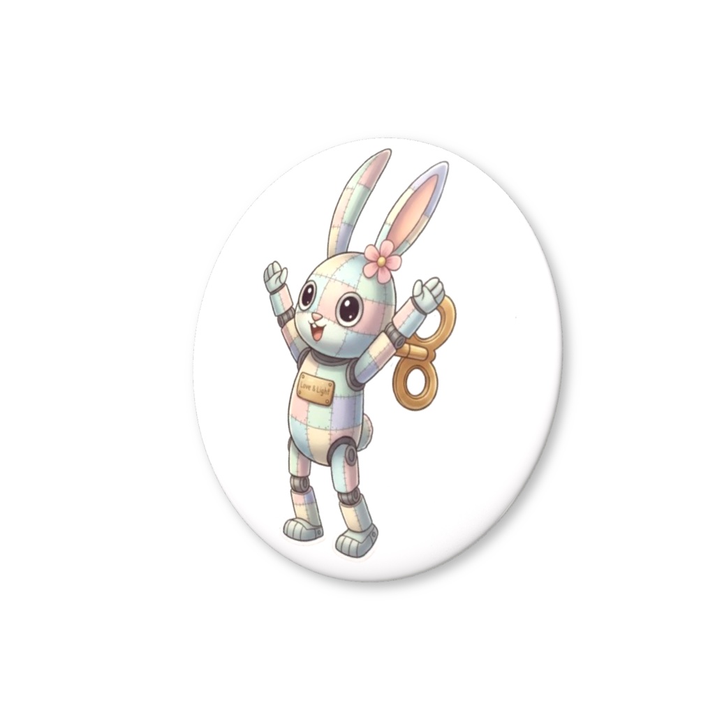 【パッチ🌸】ゼンマイ⚙️仕掛けのウサギの缶バッヂ
