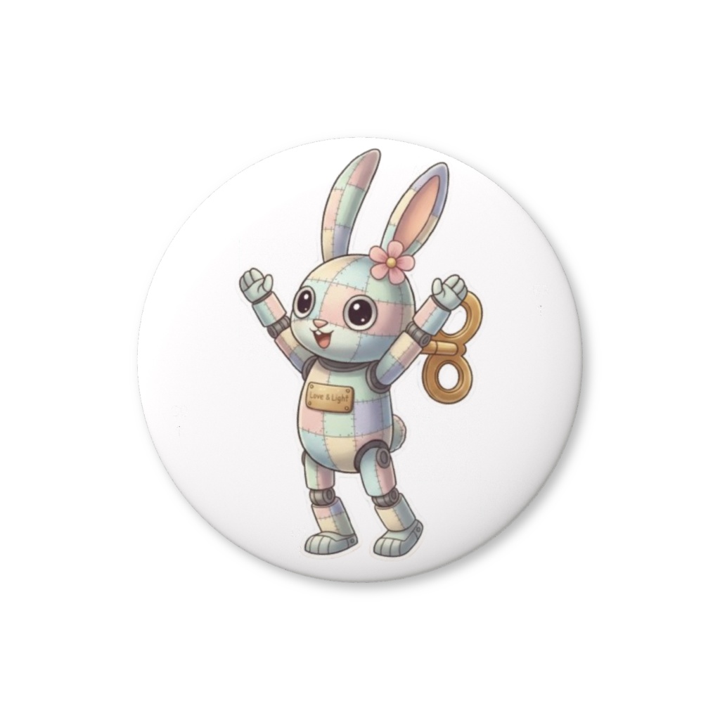 【パッチ🌸】ゼンマイ⚙️仕掛けのウサギの缶バッヂ